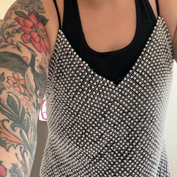 Nasty Gal Monochrome Beaded Fringe Dress NWT - Picture 5 of 5